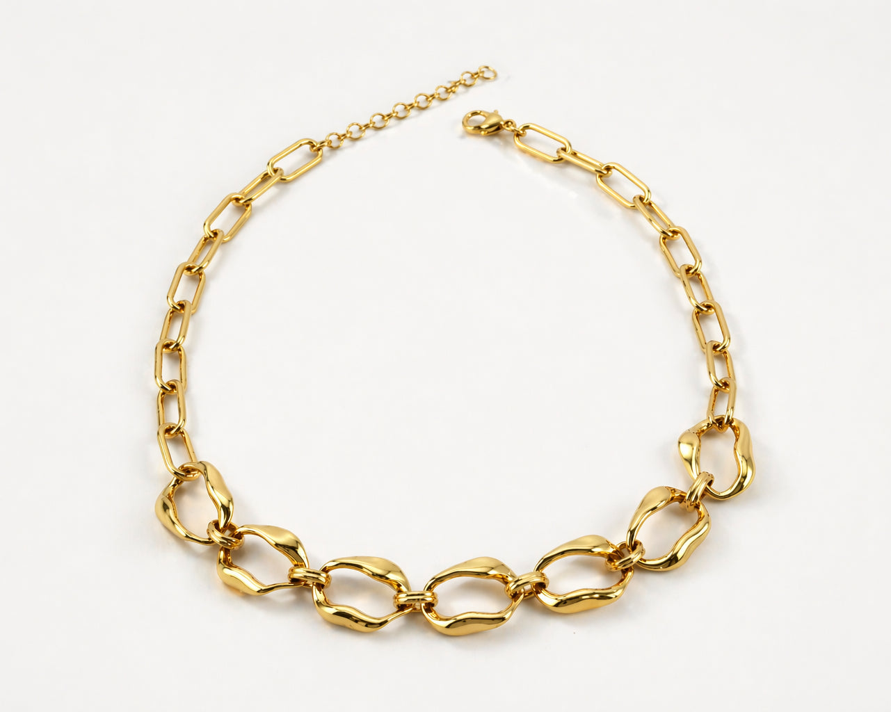 Collar Semper de acero chapado de oro de 18kilates