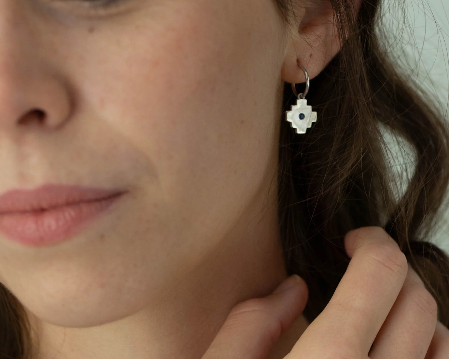 Pendiente Chakana plata